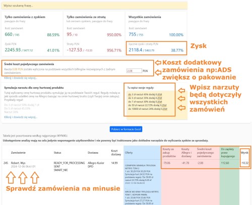 Acernus - zagregowane bilingi Allegro - wprowadź narzuty dla konta allegro koszty podstawi automat i sprawdź zysk alekalkulator - nowy widok alekalkulator.pl raporty.jpg