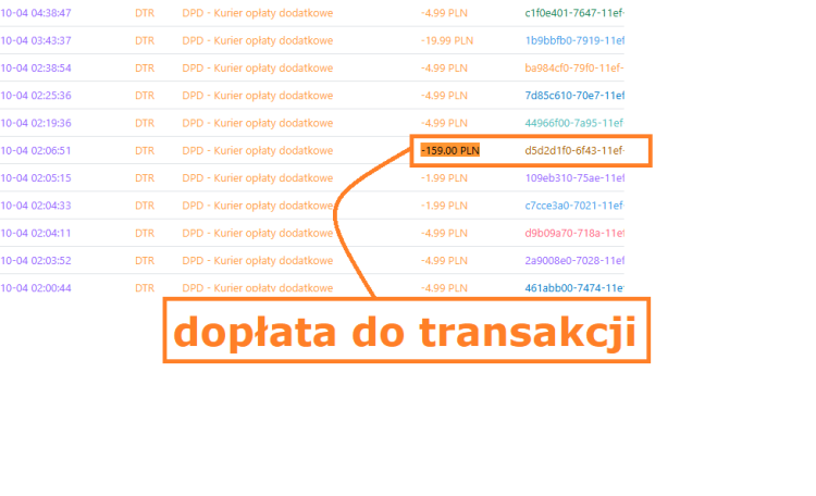 Acernus - bilingi Allegro - dopłaty doatkowe znajdź problematyczne transakcje tabela.png