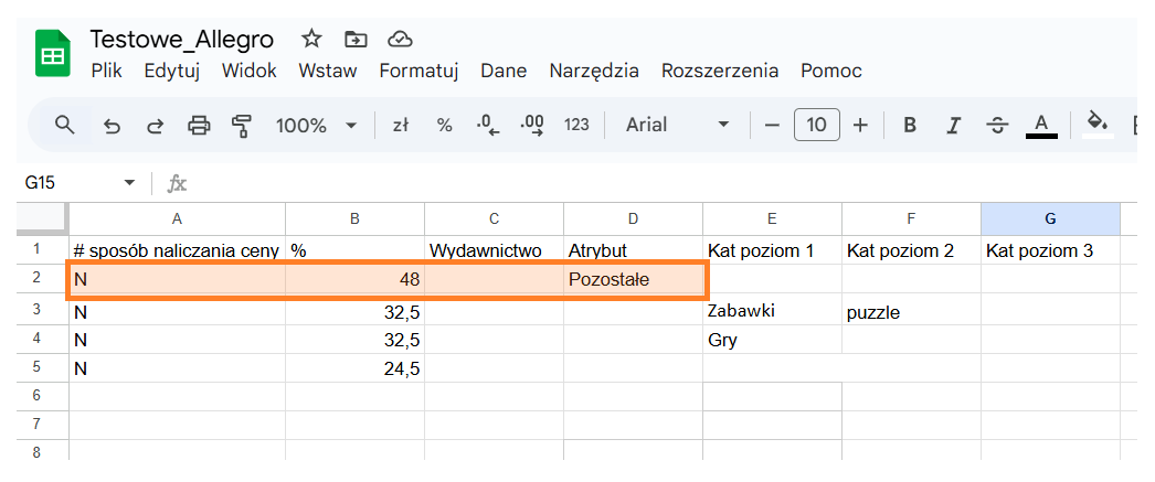 Acernus - integracja hurtowni z Allegro - pozostałe jak wykluczyć #2 ustawienie narzutu